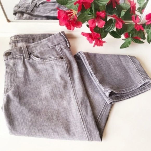 7 For All Mankind Denim - 7 For All Mankind Crop Card Jeans Gray 28
